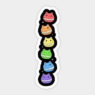 Gay Pride Flag Rainbow Cat Lgbt Cute Macaron Sticker